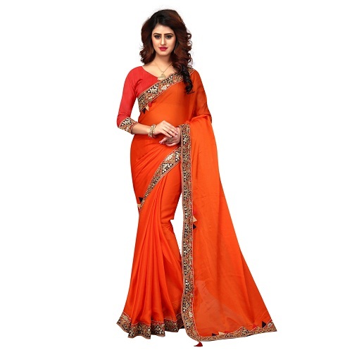 Designer Chiffon sarees with Lace