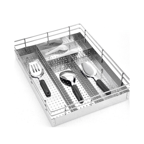 SS Cutlery Basket - Stainless Steel, 10cm Height x 38cm Width, 4-8 Inch Size | Ideal for Home Use, Contemporary Design