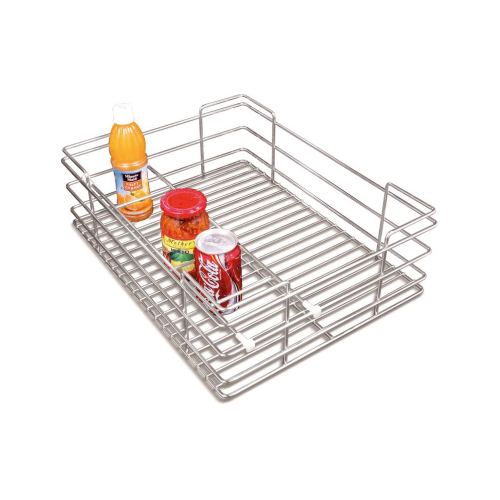 SS Kitchen Bottle Basket - Stainless Steel, 20-24x12-30 Inches | Adjustable Shelves, Smooth Edges, Fine Finish