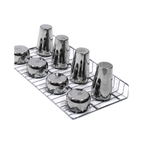 SS Kitchen Glass Basket - Chrome-Plated Stainless Steel, 20 Inch Height x 15-21 Inch Width | Elegant Design, Smooth Edges, Organized Storage Solution