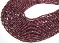 Natural Rhodolite Garnet 3mm Rondelle Faceted Beads