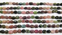 ON SALE Natural Multi Tourmaline Oval Plain Smooth Nugget Beads