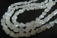 ON SALE NaturaL White Rainbow Moonstone Nugget Shape Blue Flashy Beads