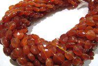 SALE Carnelian Coin Shape Faceted Beads Size 7mm Orange