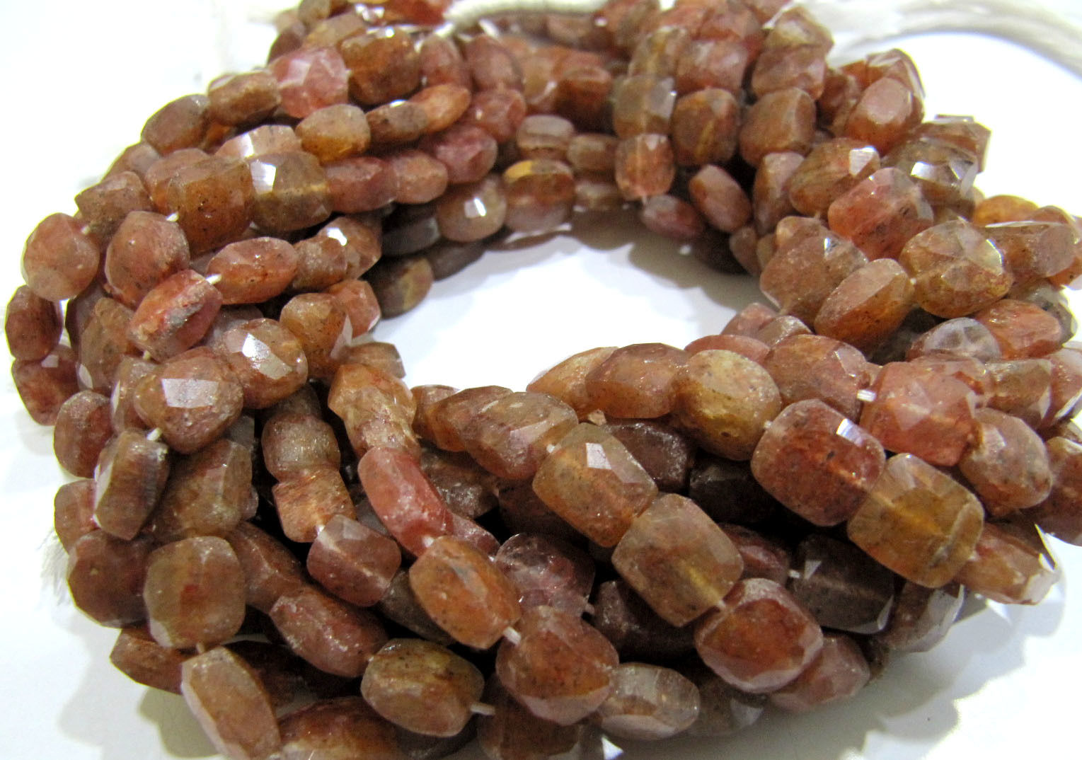 SALE Natural Copper Rutile 8x9mm Cushion Shape Brown  Colour Beads