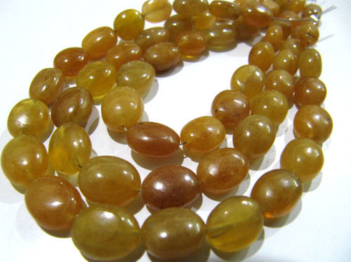 SALE AAA Quality Natural Yellow Sapphire Oval Shape 8 to 10mm Beads