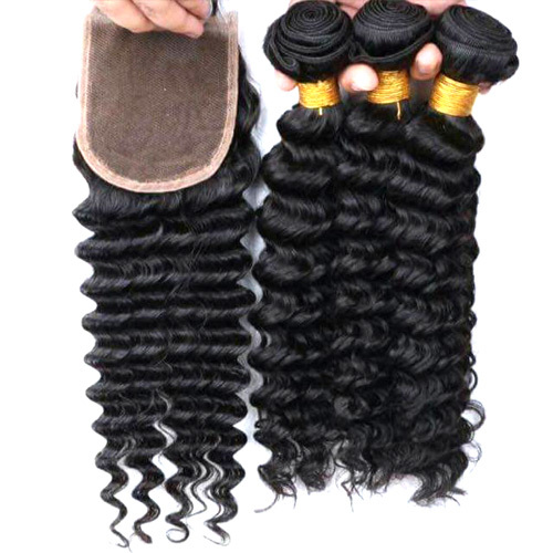 Weft With Closures curly hair extension