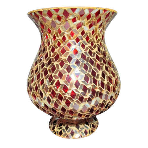 Glass Flower Vase - Customized Size, Golden-Red Color | Modern & Classical Hand-Made Indoor Decoration