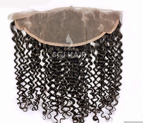 Black Temple Hair Lace Fronrtal Deep Curly