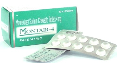 Montelukast Tablet - Montelukast Sodium 4mg, Chewable | Asthma Relief, Allergy Control, Fast Acting, Once Daily
