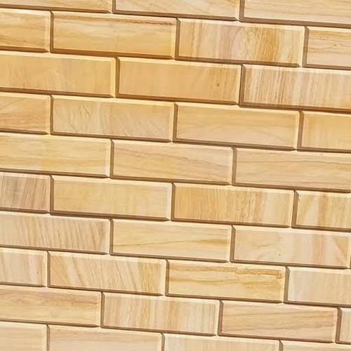 Browns / Tans 4X12 Inch Teak Wood Sandstone Brick Tile