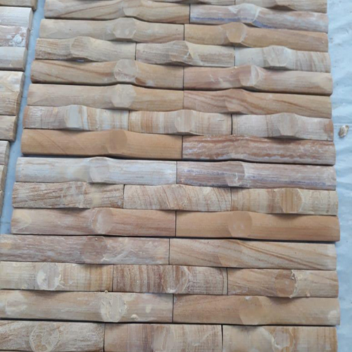 Teak Wood Bamboo Wall Cladding Stone Tile