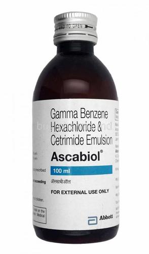 Ascabiol Amulsion Ingredients: Gamma Ben-zene Hexachloride & Cetrimide