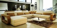 L Shape Wooden Sofa Set