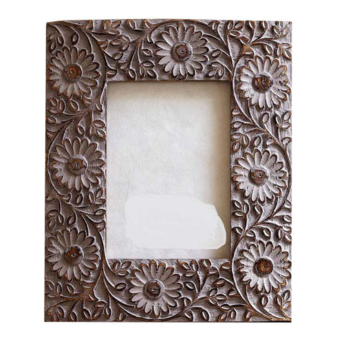 Carved Mango Wood Photo Frame