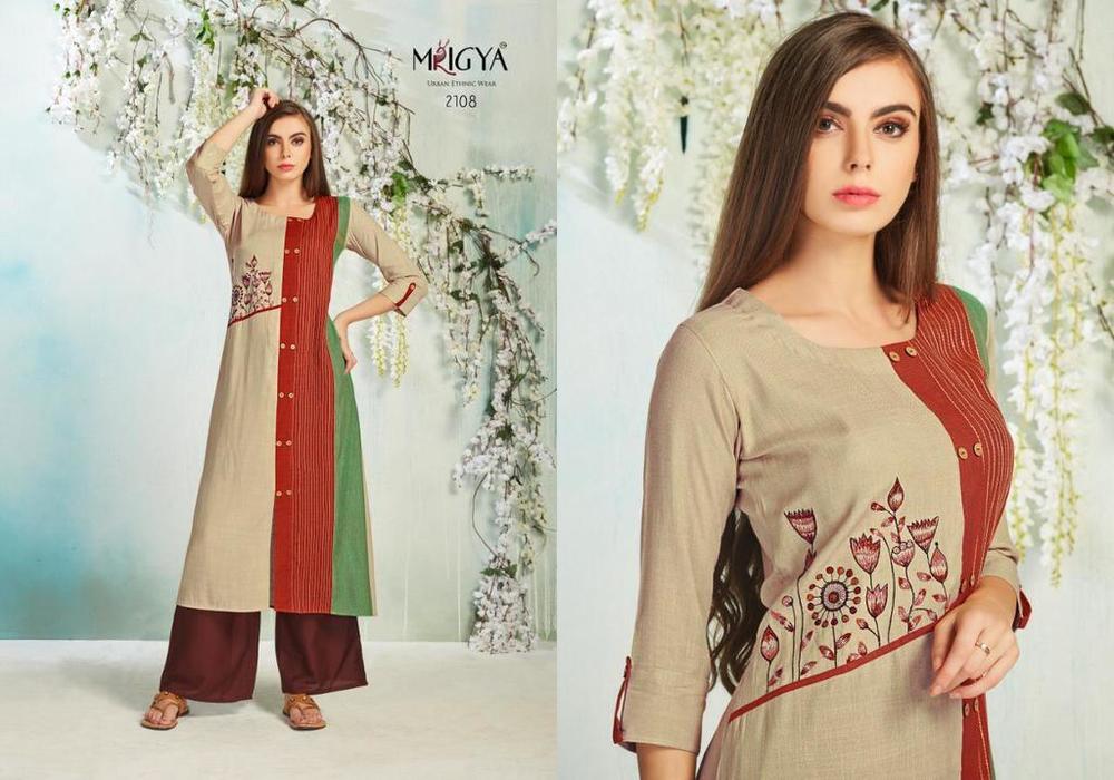 Rayon With Embroidery Kurtis