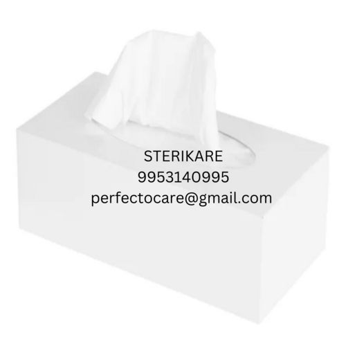 White Plain Facial Tissue Box, Size: 20x20 Cm