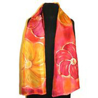 Red And Yellow Silk Shawls