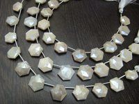 AAA Top Quality White Moonstone AB Mystic Coated Hexagon Shape