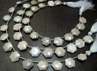 AAA Top Quality White Moonstone AB Mystic Coated Hexagon Shape