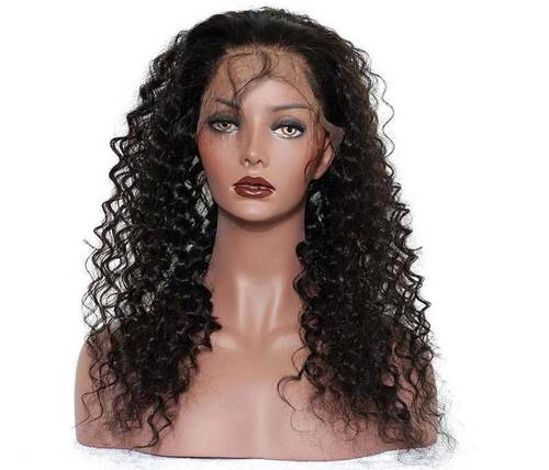 Natural Color Temple Hair 360 Lace Frontal Curly