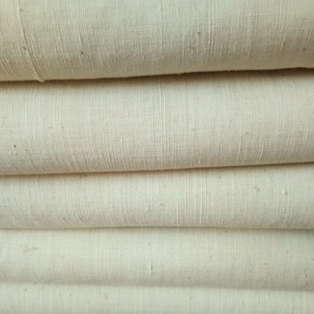 Gray Plain Thick Fabric - Pure Khadi 10m 45" Wide Woven Texture Cotton Gray 5% Shrinkage 100g Weight Soft Finish 26/10k Yarn Count