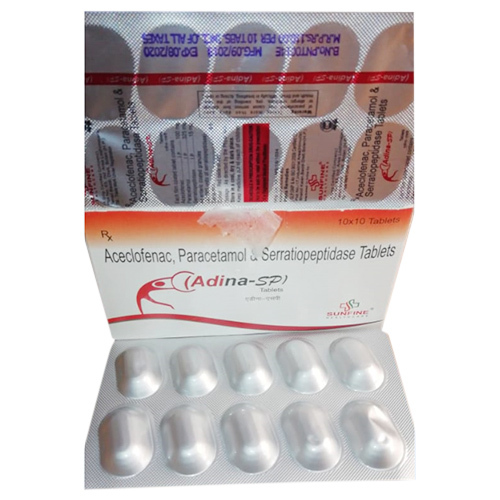 Aceclofenac, Paracetamol And Serratiopeptidase Tablets