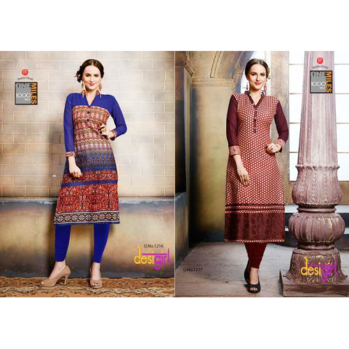 Maroon And Blue Desi Kala Ladies Kurtis
