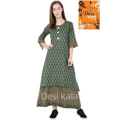 Designer Long Kurti Decoration Material: Paint
