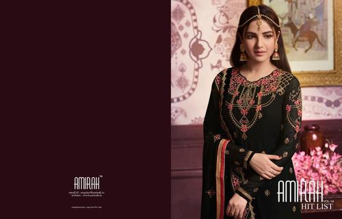 Black New Stylish Straight Cut Salwar Kameez