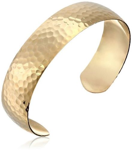 Brass hamered cuff bracelet