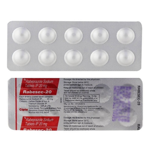 Rabeprazole - Tablet Compression, 10x15 mm, White | Acid Reduction, GERD Relief, Ulcer Healing, Fast Acting, Easy to Swallow