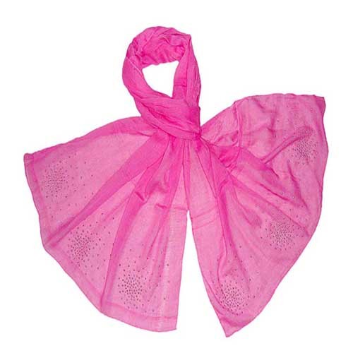Cotton Pink Solid Stole - Lightweight Summer Accessory, Perfect for Women