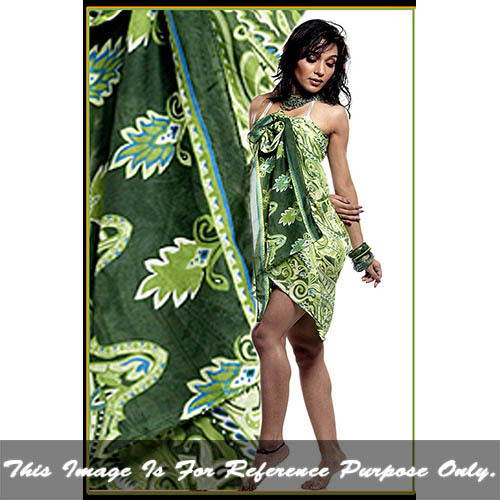Green Designer Ladies Printed Pareo