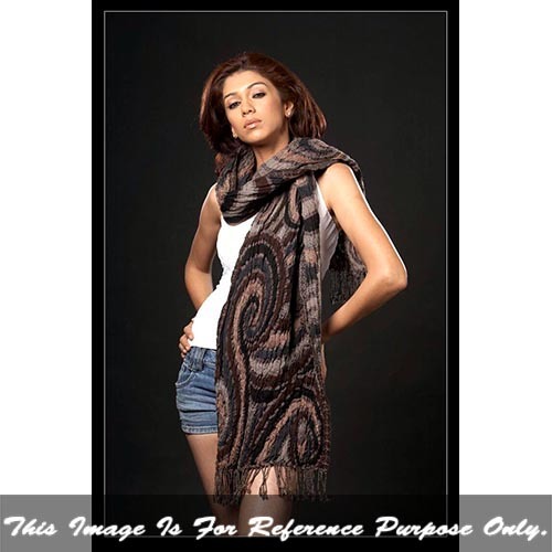 Mixcolor Ladies Lycra Jacquard Stole With Fringes