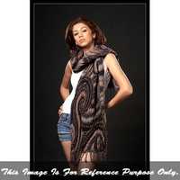 Mixcolor Ladies Lycra Jacquard Stole With Fringes