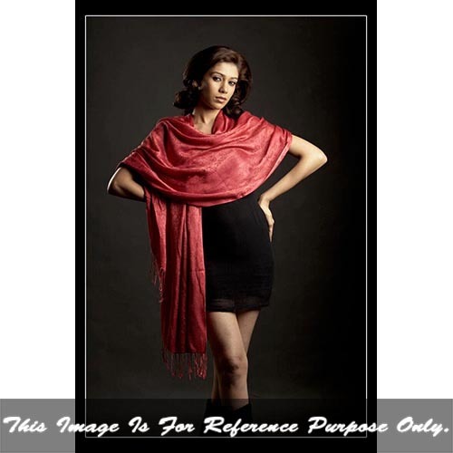 Ladies Jacquard Fringed Scarf - Breathable Red Paisley Design | No Fade Quality for Summer Wear