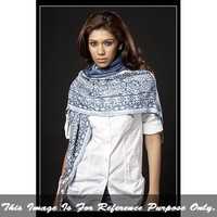 Blue & White Ladies Jacquard Scarf