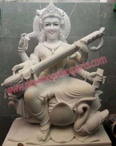 White Marble Saraswati Statue