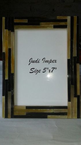 Natural horn brown sprips photo frame