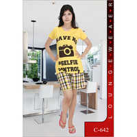 Ladies Printed Shorts Night Suit