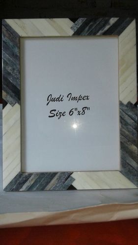 White & Gray Bone Mirror Frame - Elegant Design | Perfect for Home Decor, Stylish Accent