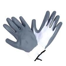 Black And White Rubber Coated Hand Gloves