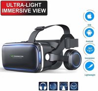 Vr Box Shinecon - High-quality Plastic, Fits Smartphones 3.5~6.0 Inch | Adjustable Pupil & Focal Distance, Comfortable Leather Eye Area & Headband