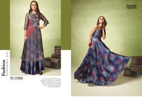 Satin Digital Printed Gown