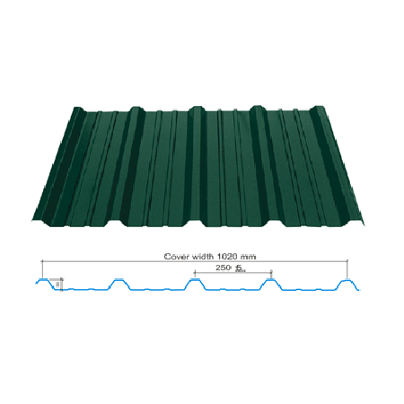 Hi-Rib Roofing Sheets - Stainless Steel, 12mm Length x 0.47mm Thickness x 1020mm Width | Durable and Weather-Resistant Design