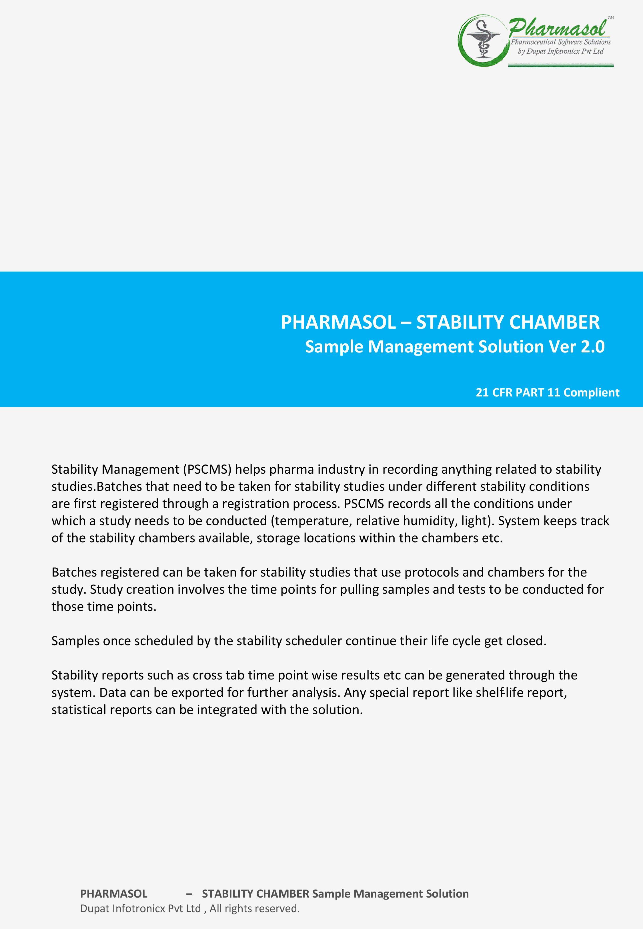 Pharmaceutical Stability Management Software