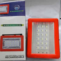 Rechargeable Emergency Light (halogen) - Quality-tested Components, 230v Input Voltage, Elegant Red Rectangular Design With Unique Pattern