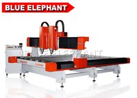 Cnc Stone Carving Machine - 6.5kw Dual Head, 24000rpm, 2000x3000mm Table Size | Water Cooling Spindle, Stainless Steel Water Tank, Dust Proof Cover, Taiwan Linear Guide