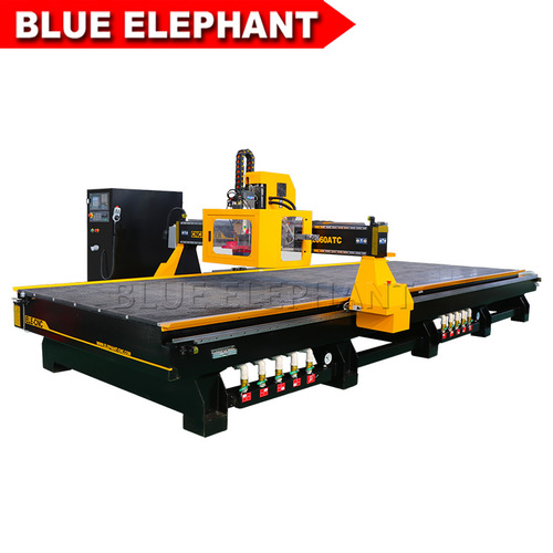 Vacuum Cleaning System Heavy Duty Body Big Working Size 2060 Wood Cnc Router Atc With Siemens Controller